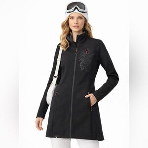 Vuarnet Black Softshell Fleece-Lined Jacket size 6